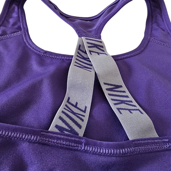 NIKE logo Sports Bra Dri Fit racerback pullover Small - Picture 2 of 5
